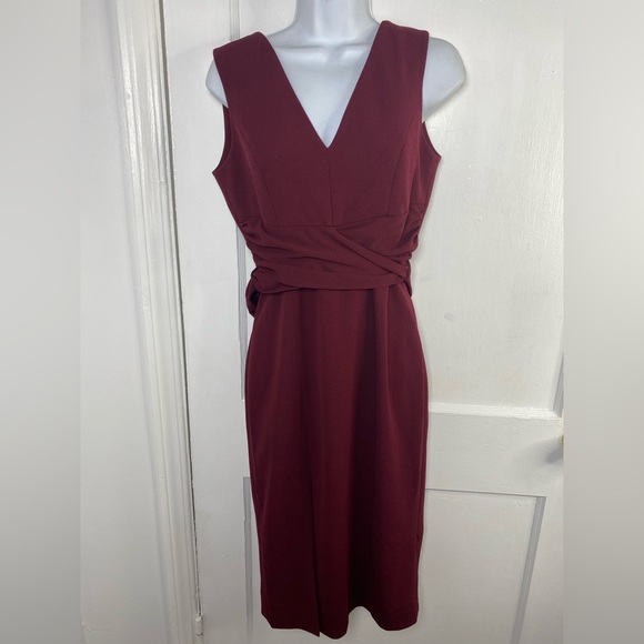 Dress the Population Dresses & Skirts - Dress the Population M Alessia Deep Red Burgundy Tie Waist Backless Dress